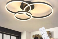 Zmh Led Deckenleuchte Wohnzimmerlampe Dimmbar Deckenlampe Mit 3 Ringen  Modern In Schwarz 61W Mit Fernbedienung regarding Wohnzimmerlampen